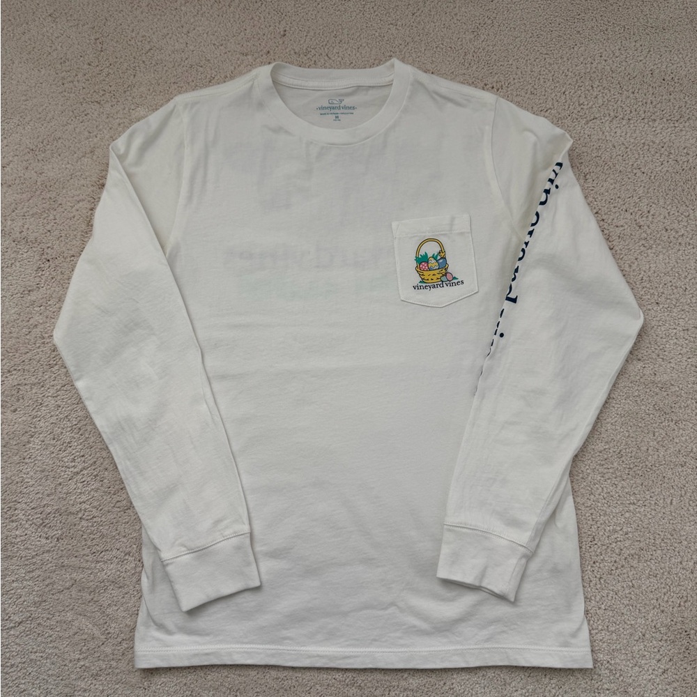 Boys size M (12-14) Vineyard Vines outlet Long Sleeve Tee with Easter whale